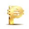 Philippine peso currency symbol, golden money sign