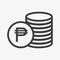 Philippine peso icon. Pile of coins. PHP currency