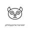 Philippine tarsier icon. Trendy modern flat linear vector Philip