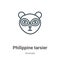 Philippine tarsier outline vector icon. Thin line black philippine tarsier icon, flat vector simple element illustration from