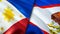 Philippines and American Samoa flags. 3D Waving flag design. Philippines American Samoa flag, picture, wallpaper. Philippines vs