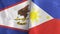 Philippines and American Samoa two flags textile cloth 3D rendering