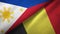 Philippines and Belgium two flags textile cloth, fabric texture