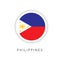 Philippines Button Flag Vector Template Design Illustrator