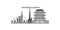 Philippines, Caloocan city skyline isolated vector illustration, icons