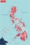 Philippines country detailed editable map