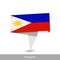 Philippines Country flag. Folded ribbon banner flag