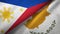 Philippines and Cyprus two flags textile cloth, fabric texture