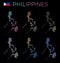 Philippines dotted map set.