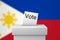 Philippines election ballot box and voting paper. 3D Rendering