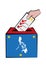 Philippines Election Concept with Map and Voters Hand on Ballot Box. Editable Clip Art.