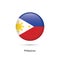 Philippines flag - round glossy button