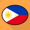 Philippines flag speech bubble, social media communication sign, flat business oval icon.