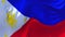 Philippines Flag Waving in Wind Continuous Seamless Loop Background.