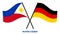 Philippines and Germany Flags Crossed And Waving Flat Style. Official Proportion. Correct Colors