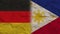 Philippines and Germany Flags Together, Crumpled Paper Effect 3D Illustration