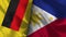 Philippines and Germany Realistic Flag â€“ Fabric Texture Illustration