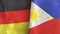 Philippines and Germany two flags textile cloth 3D rendering