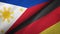 Philippines and Germany two flags textile cloth, fabric texture