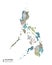 Philippines higt detailed map with subdivisions. Administrative map of Philippines with districts and cities name, colored by