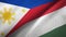 Philippines and Hungary two flags textile cloth, fabric texture