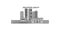 Philippines, Makati city skyline isolated vector illustration, icons