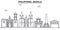 Philippines, Manila architecture line skyline illustration. Linear vector cityscape with famous landmarks, city sights