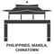 Philippines, Manila, Chinatown travel landmark vector illustration