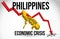 Philippines Map Financial Crisis Economic Collapse Market Crash Global Meltdown Vector