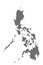 Philippines map in gray on a white background.