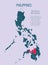 Philippines map and region Northern Mindanao, Asia