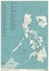Philippines Map - Vintage Detailed Vector Illustration