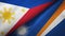 Philippines and Marshall Islands two flags textile cloth, fabric texture