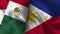 Philippines and Mexico Realistic Flag â€“ Fabric Texture Illustration