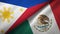 Philippines and Mexico two flags textile cloth, fabric texture