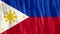 Philippines National Flag. Seamless loop animation closeup waving.