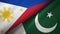 Philippines and Pakistan two flags textile cloth, fabric texture