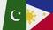 Philippines and Pakistan Two Half Flags Together