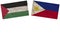 Philippines and Portugal Flags Together Paper Texture Illustration