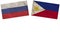 Philippines and Russia Flags Together Paper Texture Illustration