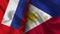 Philippines and Russia Realistic Flag â€“ Fabric Texture Illustration