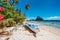 The Philippines`s Banca boat. Traditional fishing boat on beach in noon bright sun. El Nido,Palawan