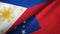 Philippines and Samoa two flags textile cloth, fabric texture
