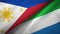 Philippines and Sierra Leone two flags textile cloth, fabric texture