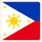 Philippines square flag button, social media communication sign