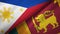 Philippines and Sri Lanka two flags textile cloth, fabric texture