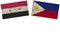 Philippines and Syria Flags Together Paper Texture Illustration