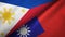 Philippines and Taiwan two flags textile cloth, fabric texture