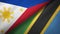 Philippines and Tanzania two flags textile cloth, fabric texture