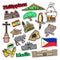 Philippines Travel Set with Architecture and Animals for Prints, Stickers and Badges